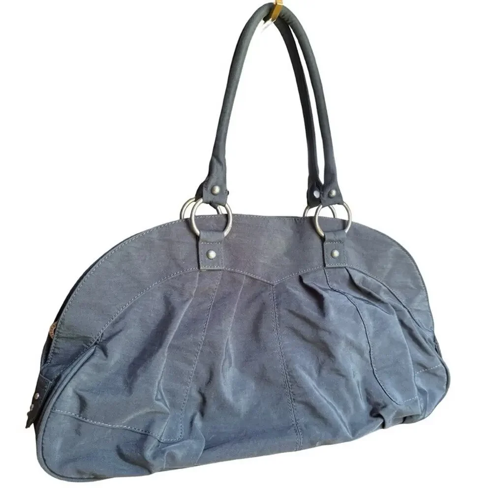 Baggallini Shanghai Satchel Gray Large Nylon Purse Handbag Bag Travel 19x11x4